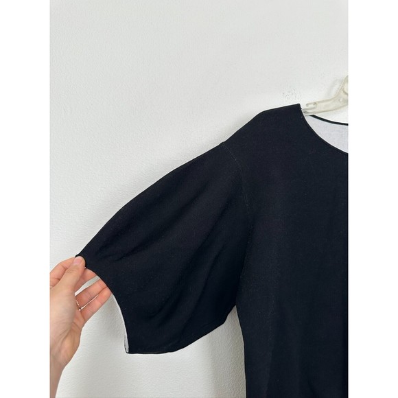 COS Puff Sleeve Half Sleeve Black Sweater Top Contemporary Minimal Women's Large - Picture 4 of 9